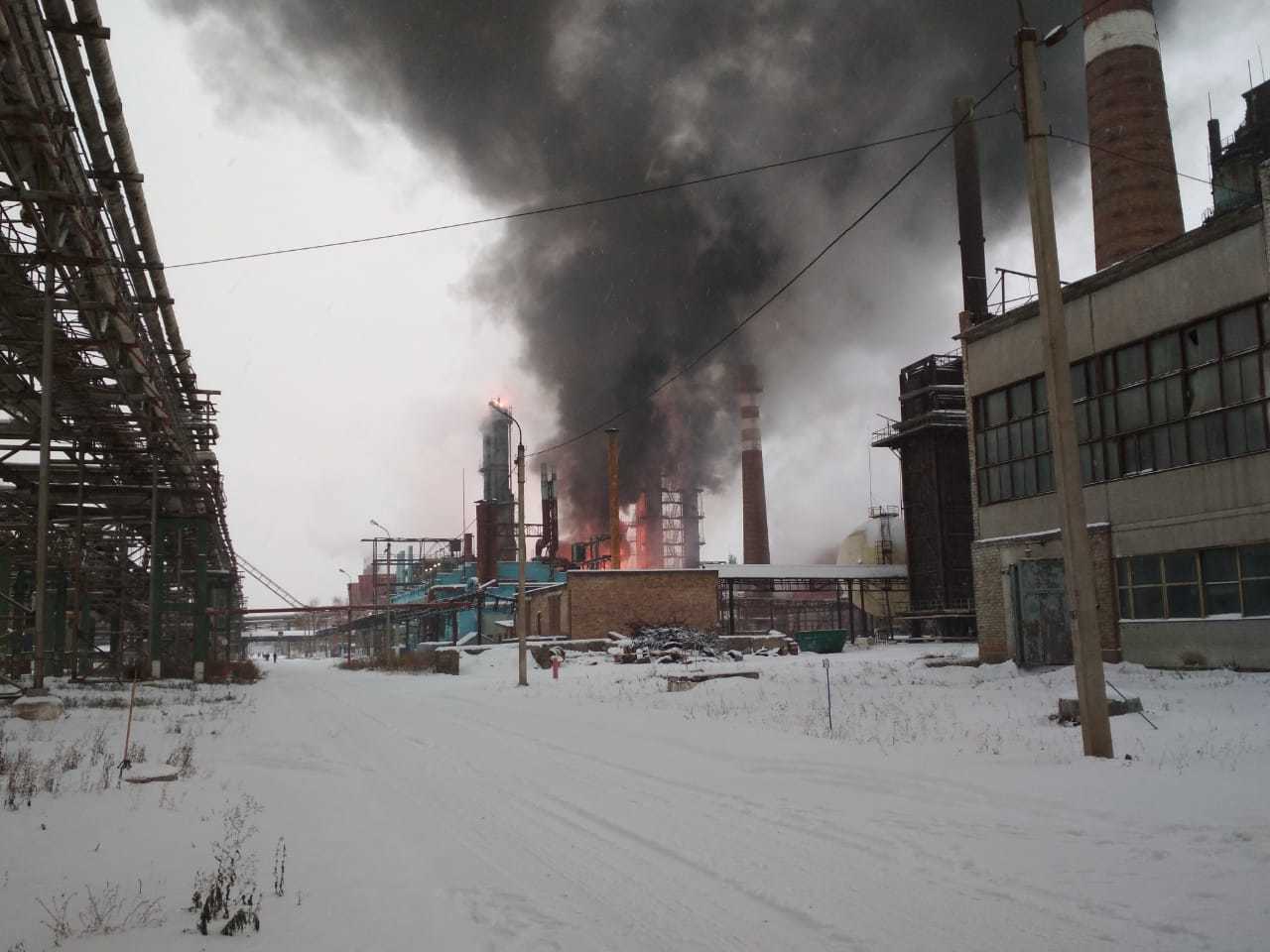 Пожар завода каучук Стерлитамак