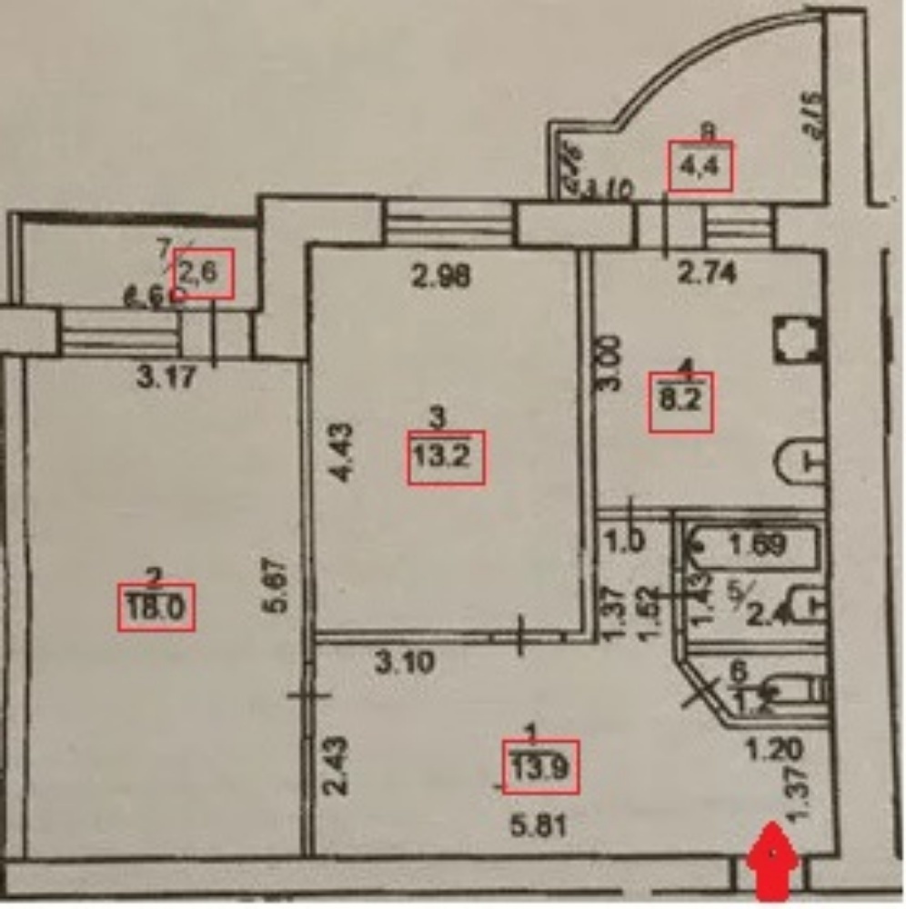 2-комнатная, 4600000 руб. Уфа, ул. Софьи Перовской, д.42/1. Продажа. -  купить, продать, сдать или снять в Уфе на RB7.ru